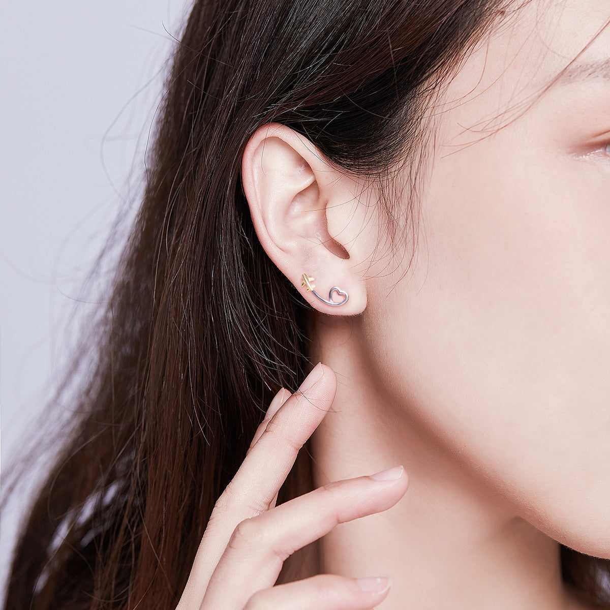 925 Sterling Silver Earrings, 0.6cm, Plated Gold, Plated Platinum for Women