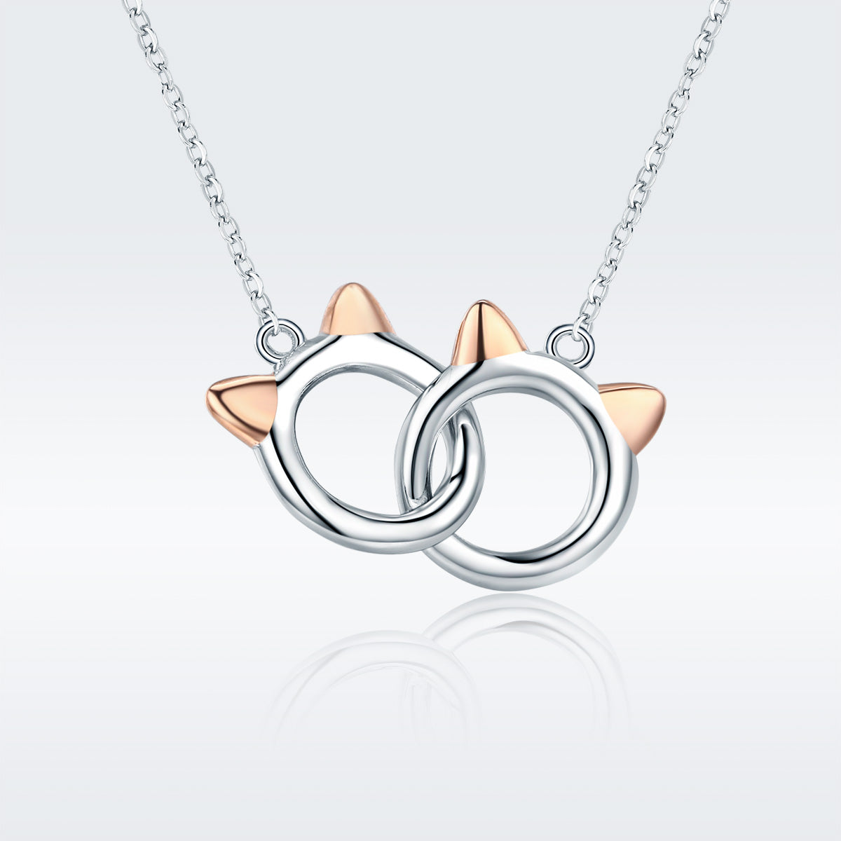 925 Sterling Silver Necklace, Length 38-45cm, Pendant 1.2*1cm, for Women