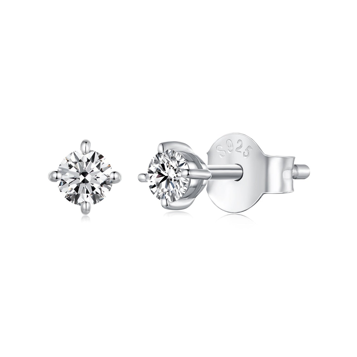 S925 Sterling Silver 3mm Moissanite Earrings for Women