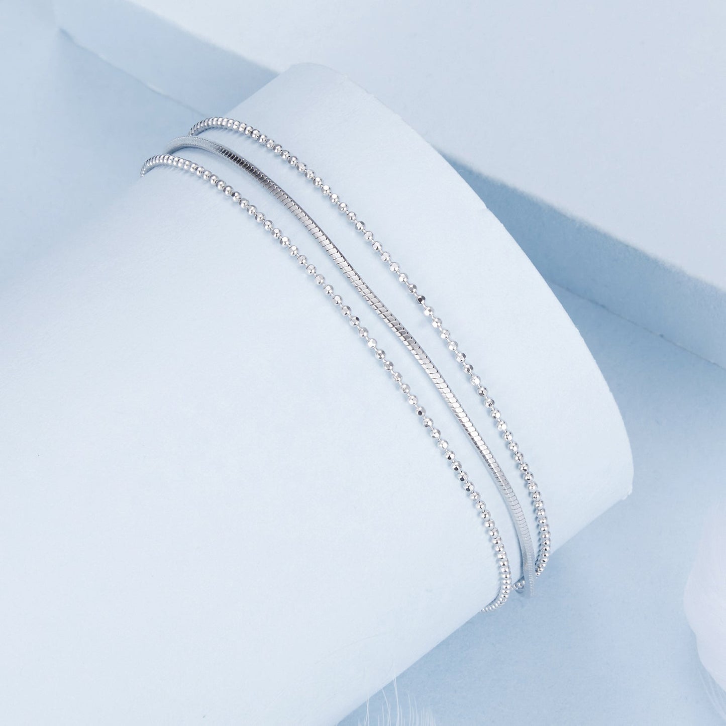 925 Sterling Silver & White Gold Plated Bracelet
