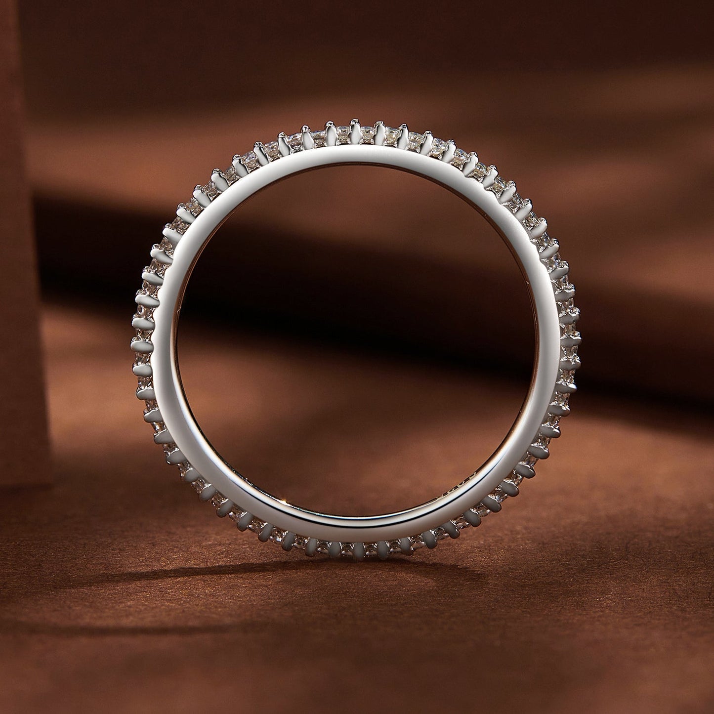 925 Sterling Silver Moissanite 0.005ct 1.4mm Ring Size 6 for Women