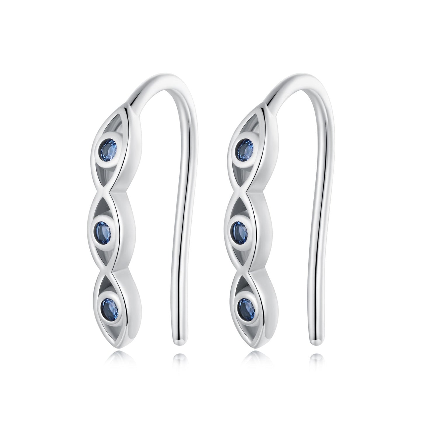 925 Sterling Silver CZ Pavé Earrings 13*2mm for Women