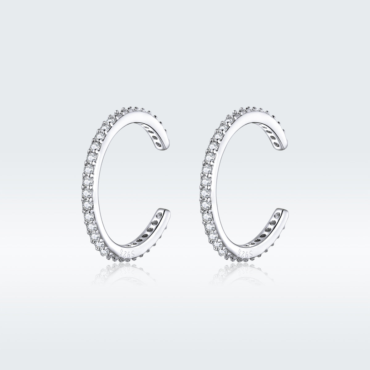 925 Sterling Silver Earrings with Pavé Set CZ
