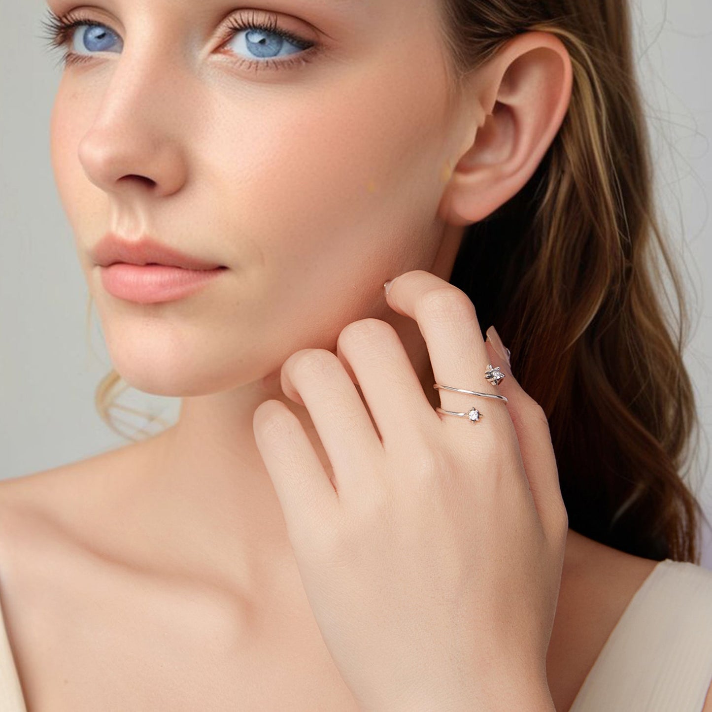 925 Sterling Silver Pavé Setting CZ Oxidized Ring for Women