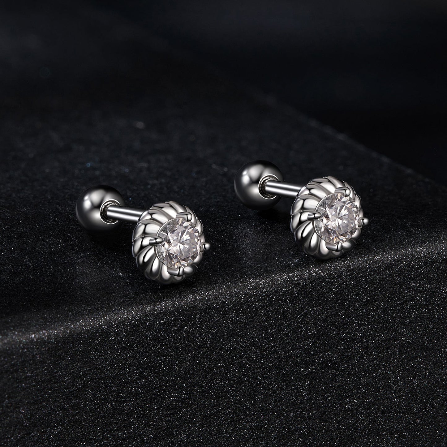 925 Sterling Silver 3mm Moissanite Earrings for Women