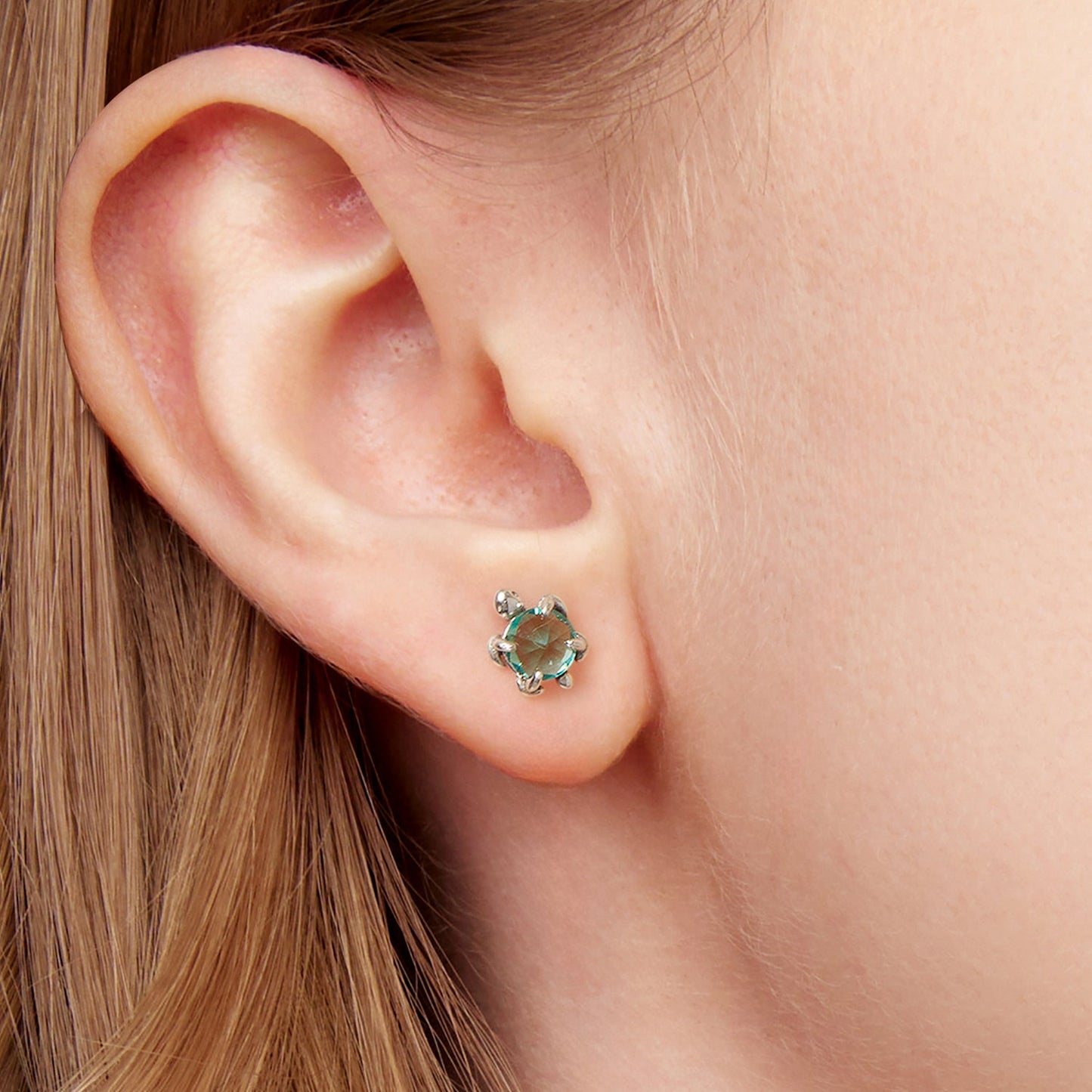 925 Sterling Silver Earrings with Transparent Glass and Oxidized Finish for Women