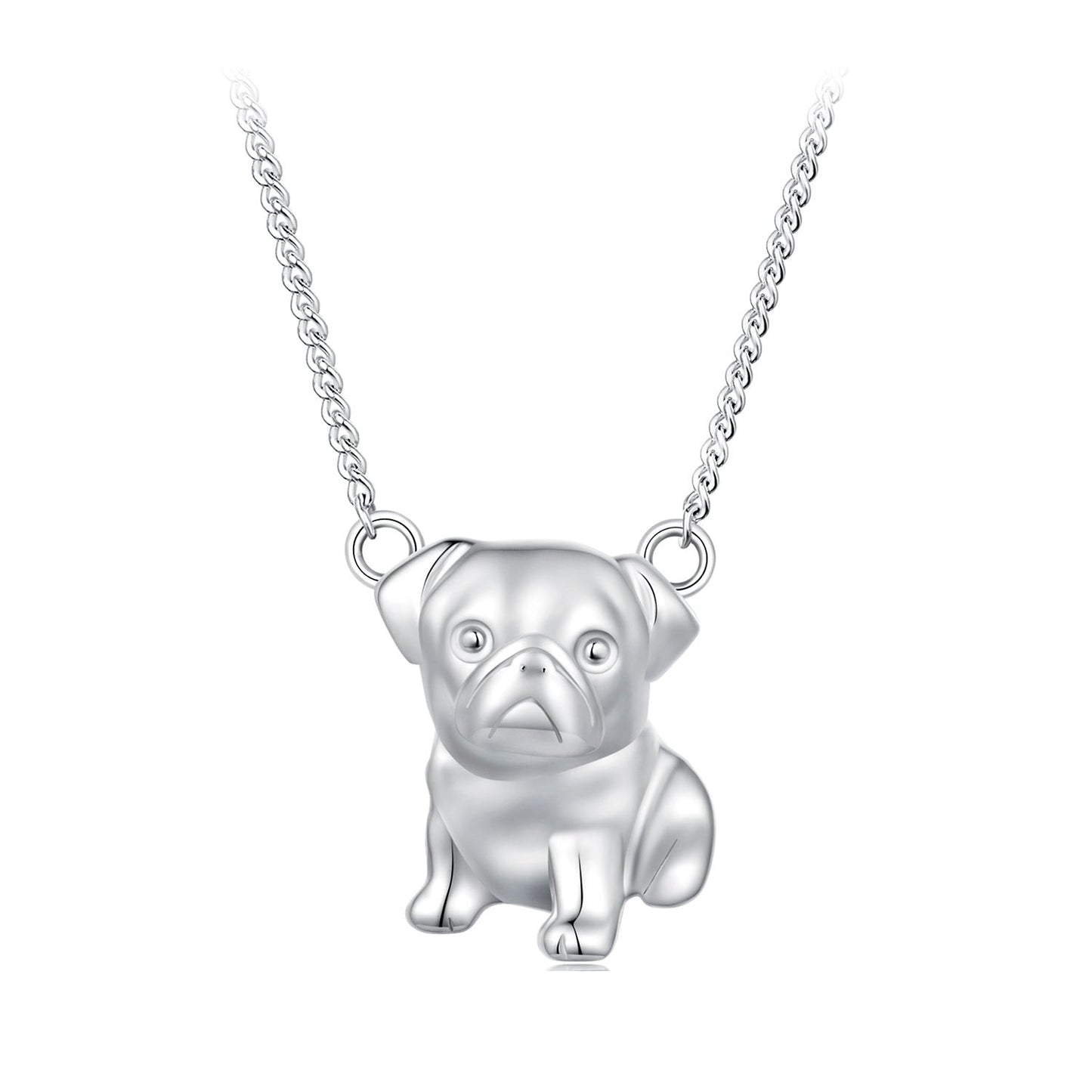 925 Sterling Silver Plated Platinum Necklace with 13x12mm Pendant for Women