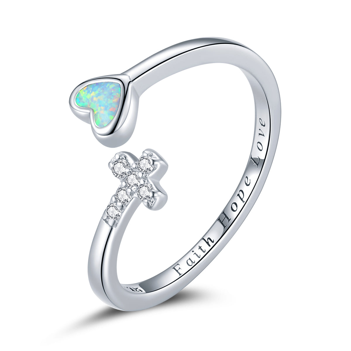 925 Sterling Silver Opal Ring with CZ for Women
