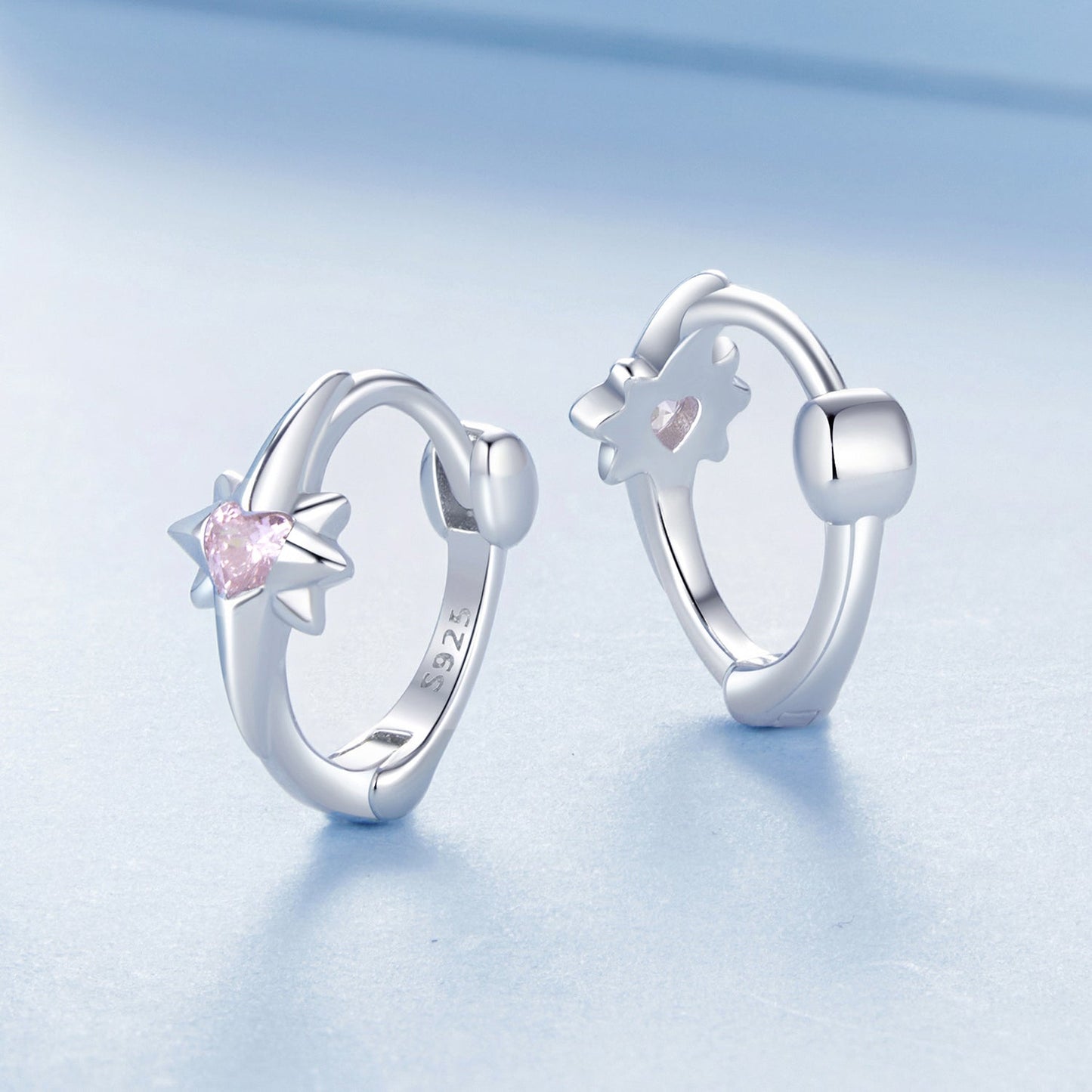 925 Sterling Silver White Gold Plated Earrings with CZ for Women