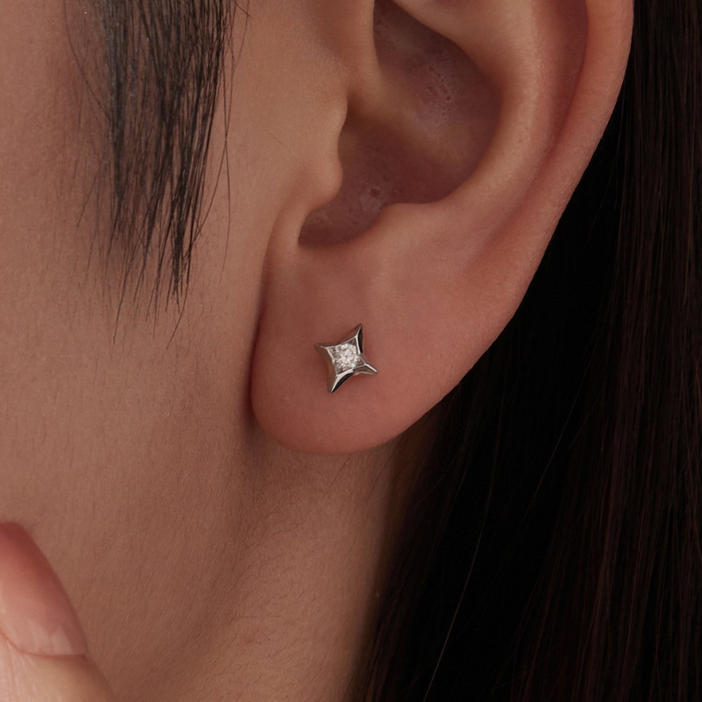 925 Sterling Silver Moissanite Earrings 0.8cm for Women