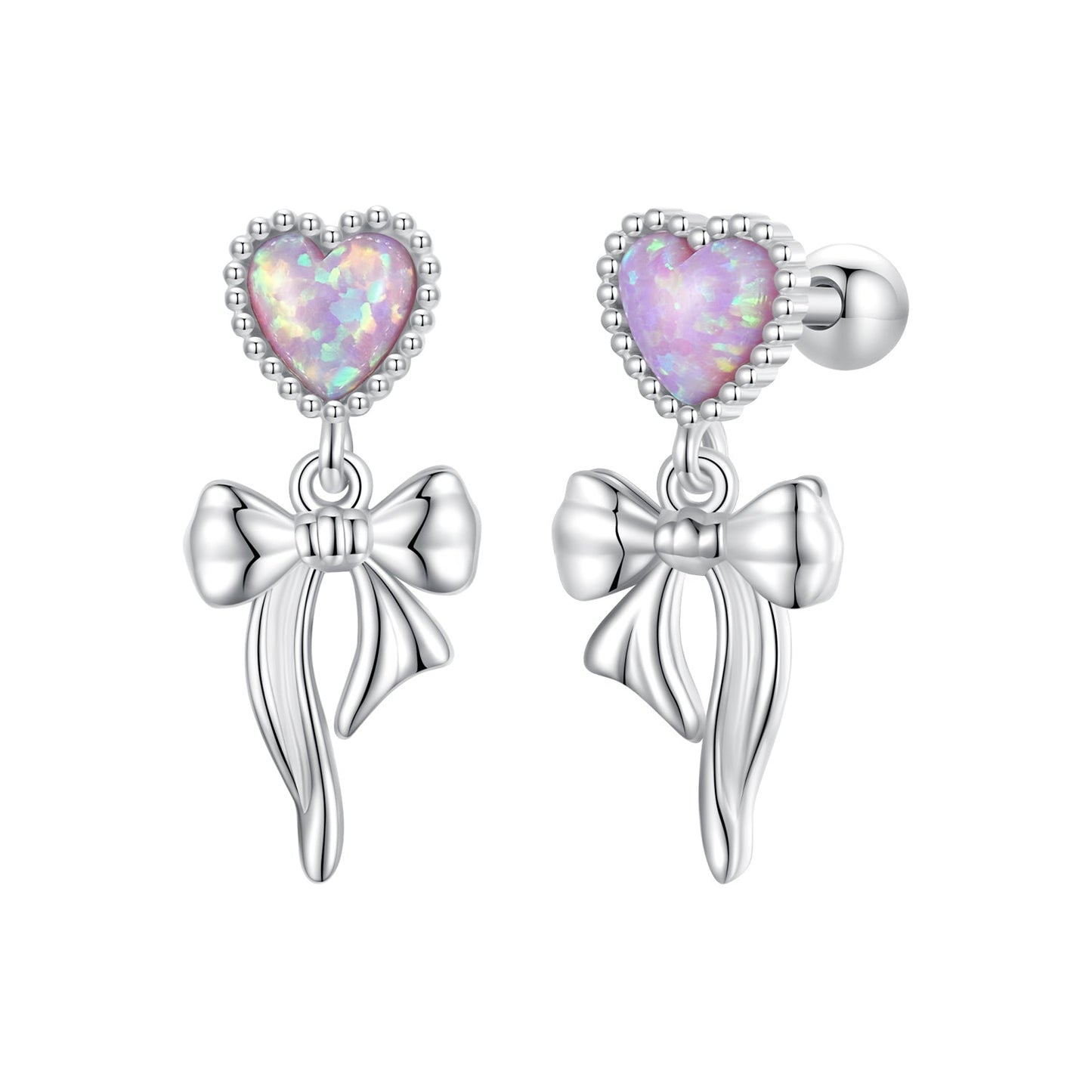 925 Sterling Silver Translucent Opal Earrings for Women
