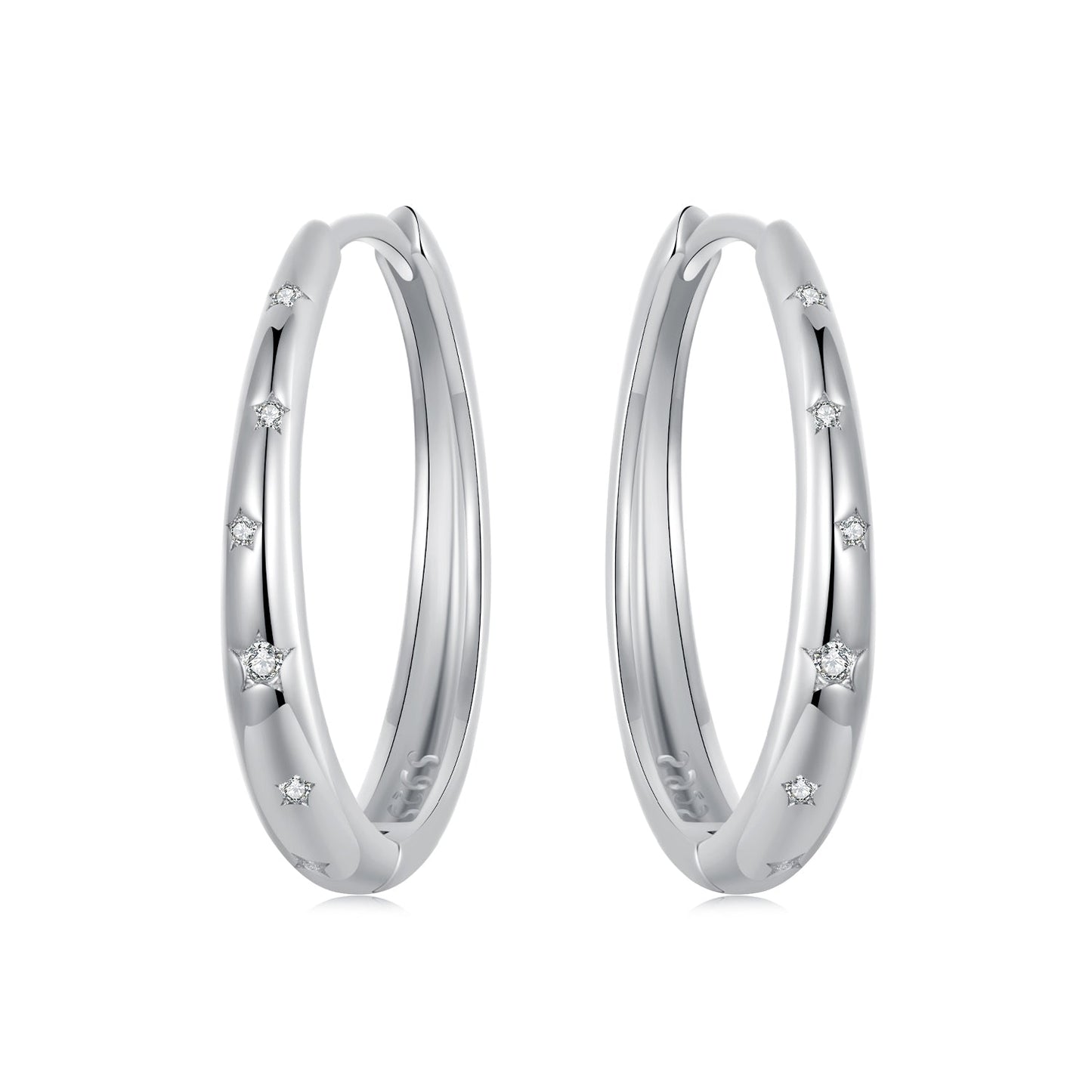 925 Sterling Silver Earrings with Pavé Setting CZ for Women