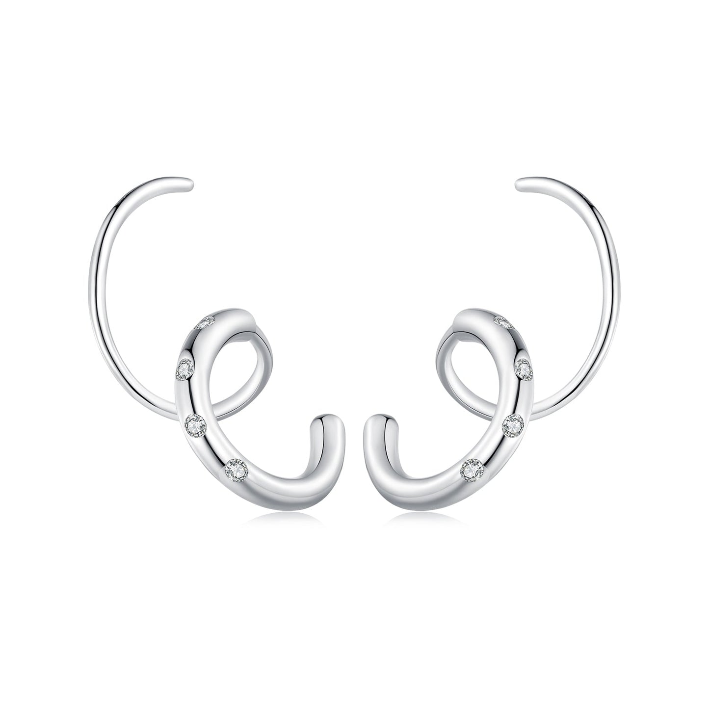 925 Sterling Silver CZ Pavé Earrings for Women
