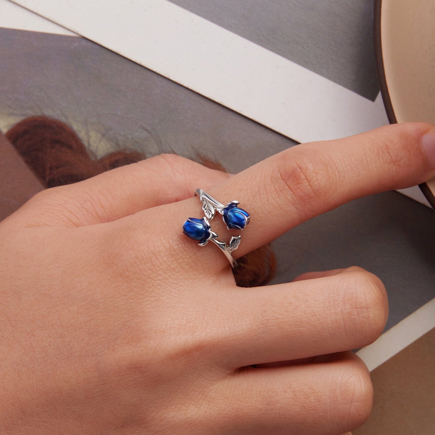 925 Sterling Silver Enamel 0.15cm Ring for Women