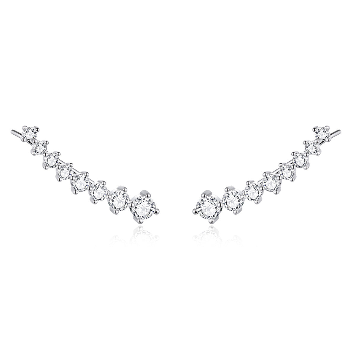 925 Sterling Silver Earrings with Pavé Setting CZ - 2.9*0.7cm