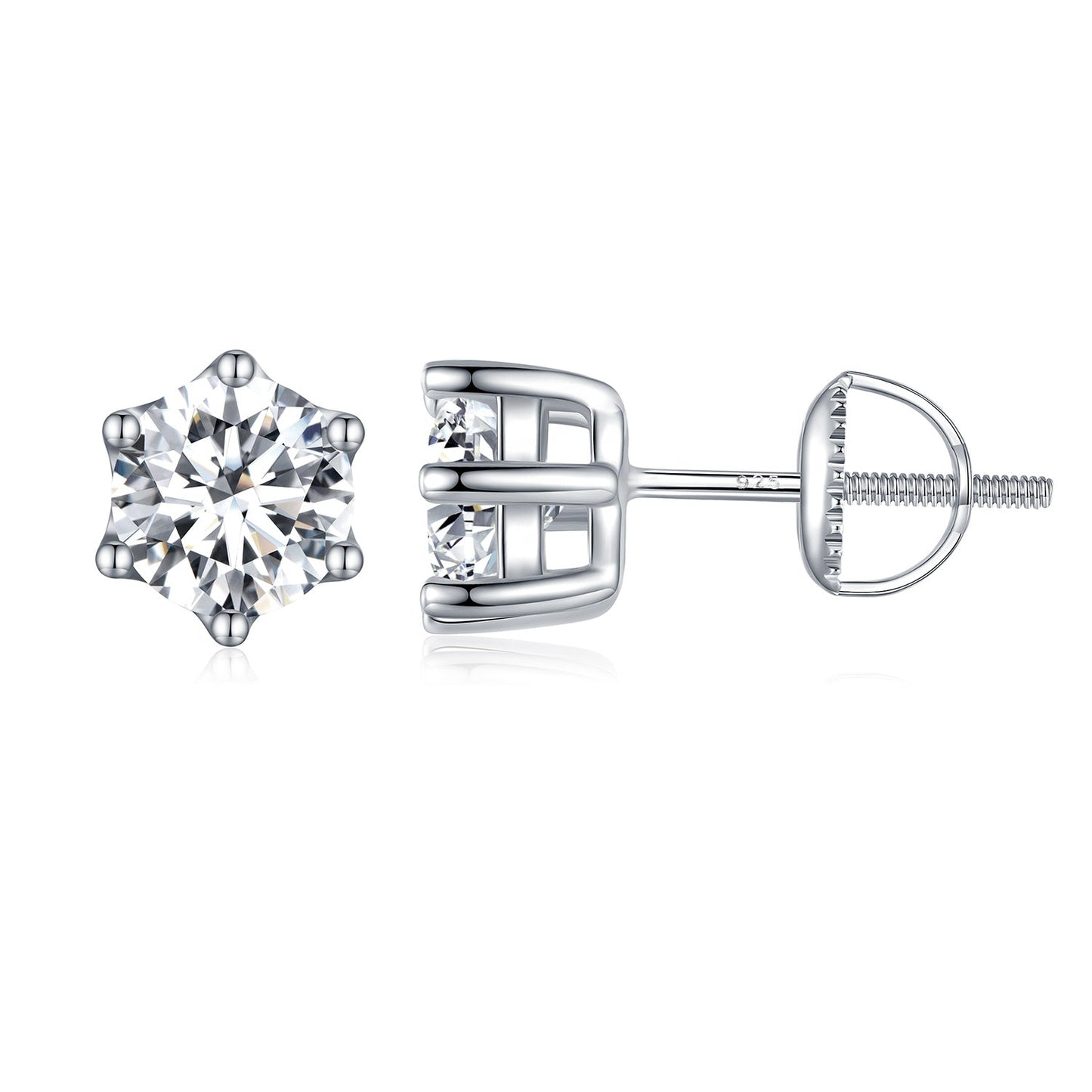 925 Sterling Silver Pavé Set CZ Earrings for Women - 0.5x0.5 cm