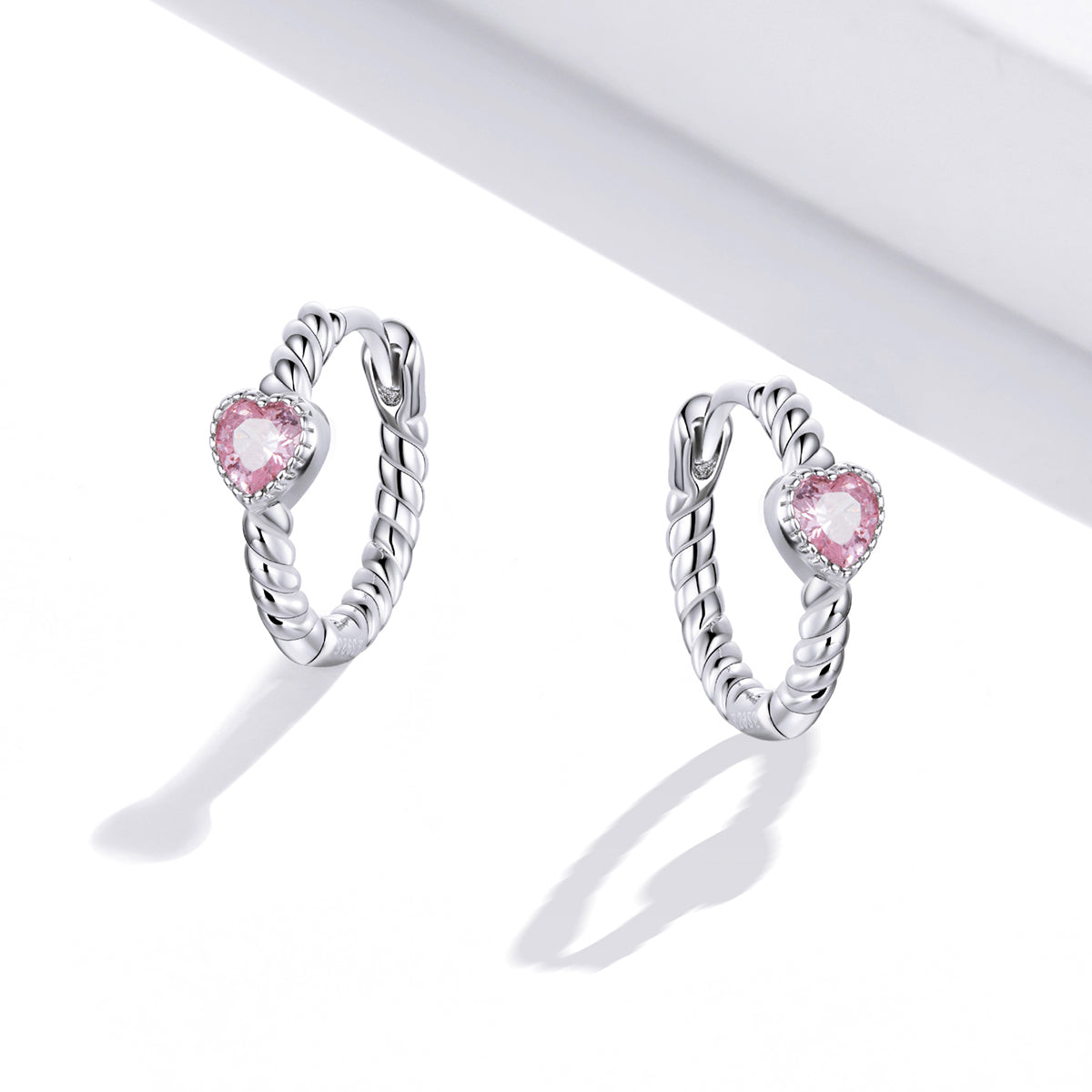 925 Sterling Silver CZ Earrings with Pavé Setting 1.3cm for Women