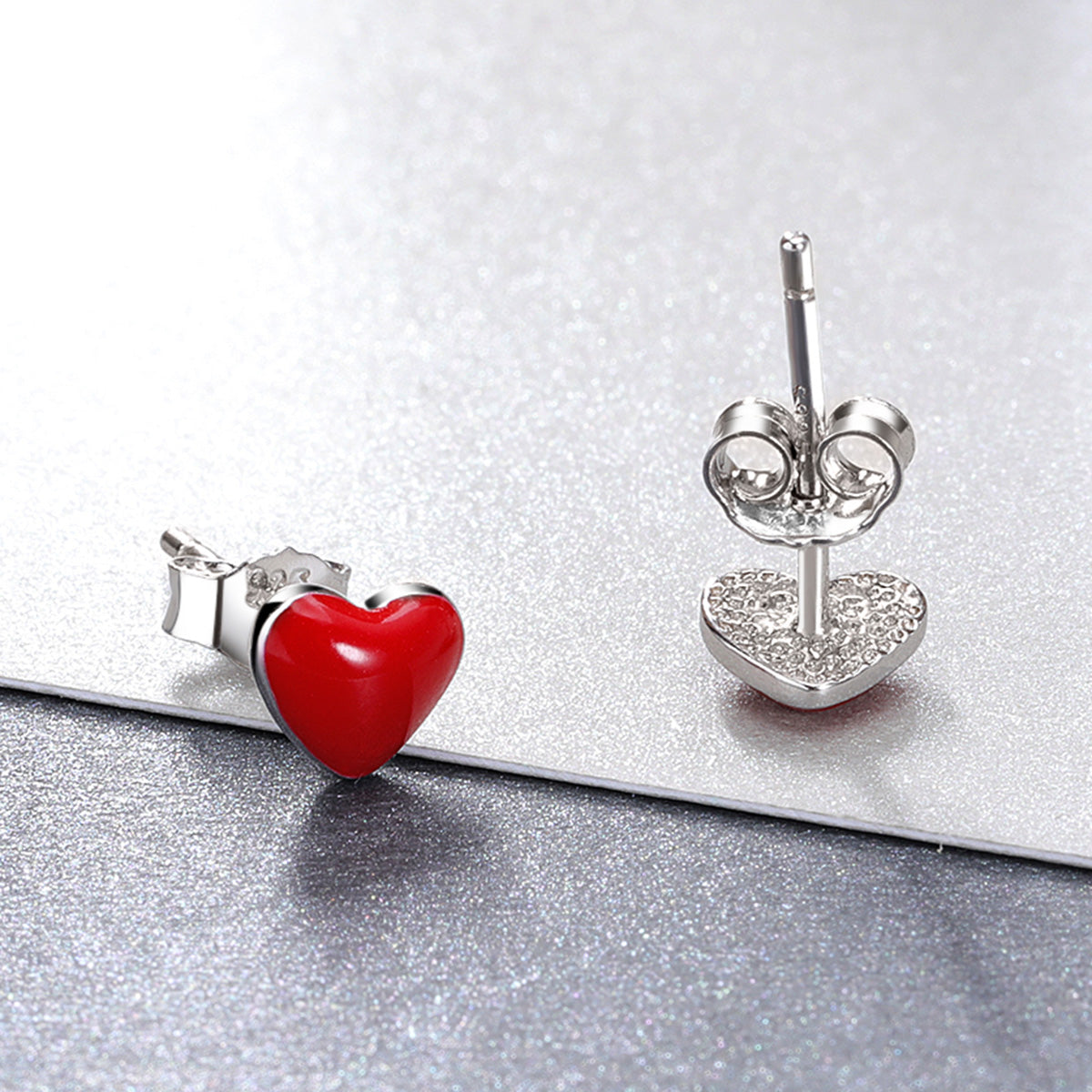 S925 Sterling Silver Plated Platinum Enamel Earrings