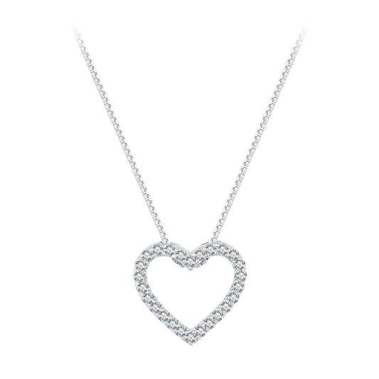 S925 Sterling Silver Necklace with Moissanite, 400mm + 50mm, Platinum Plated, Women