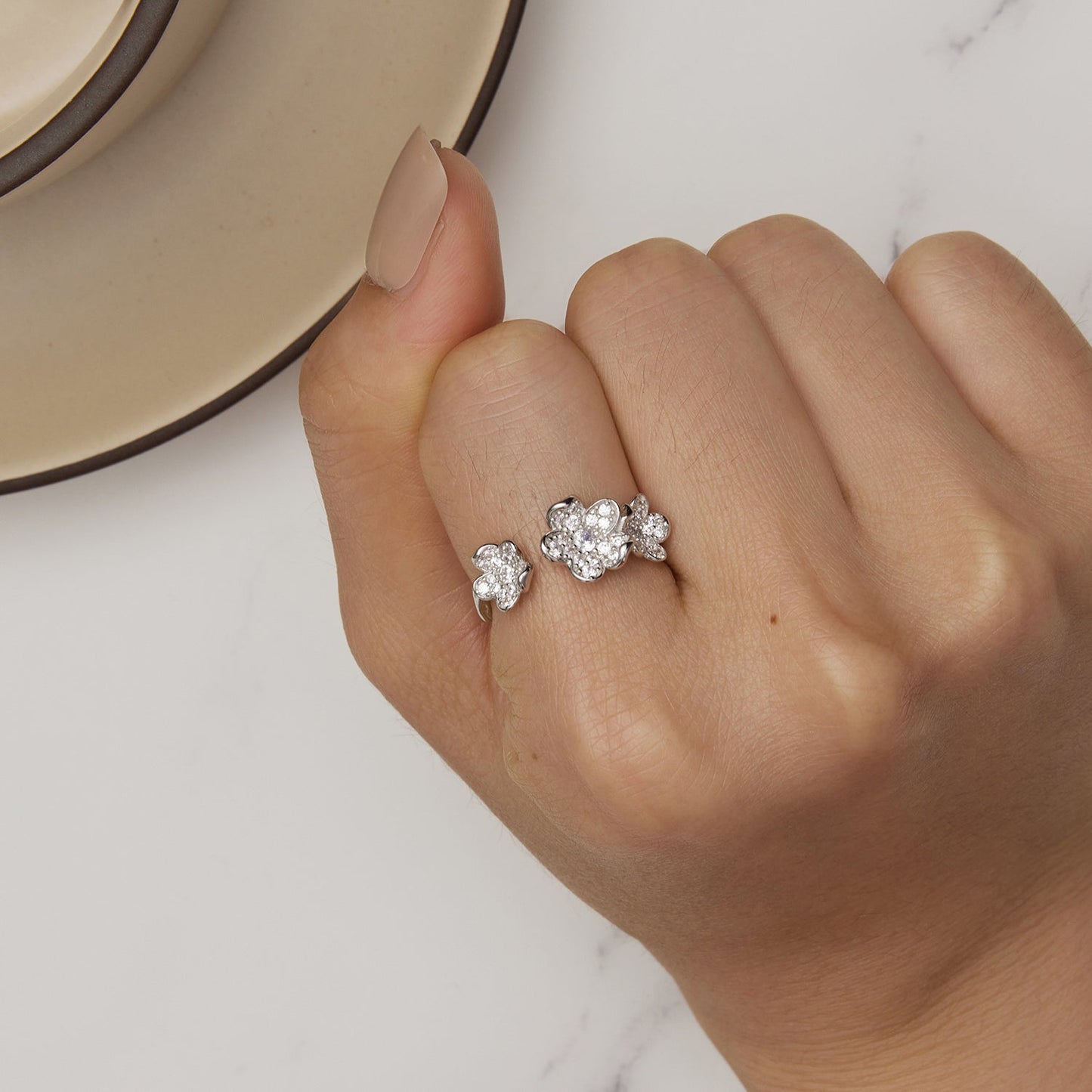 S925 Sterling Silver Pavé Setting CZ Ring for Women