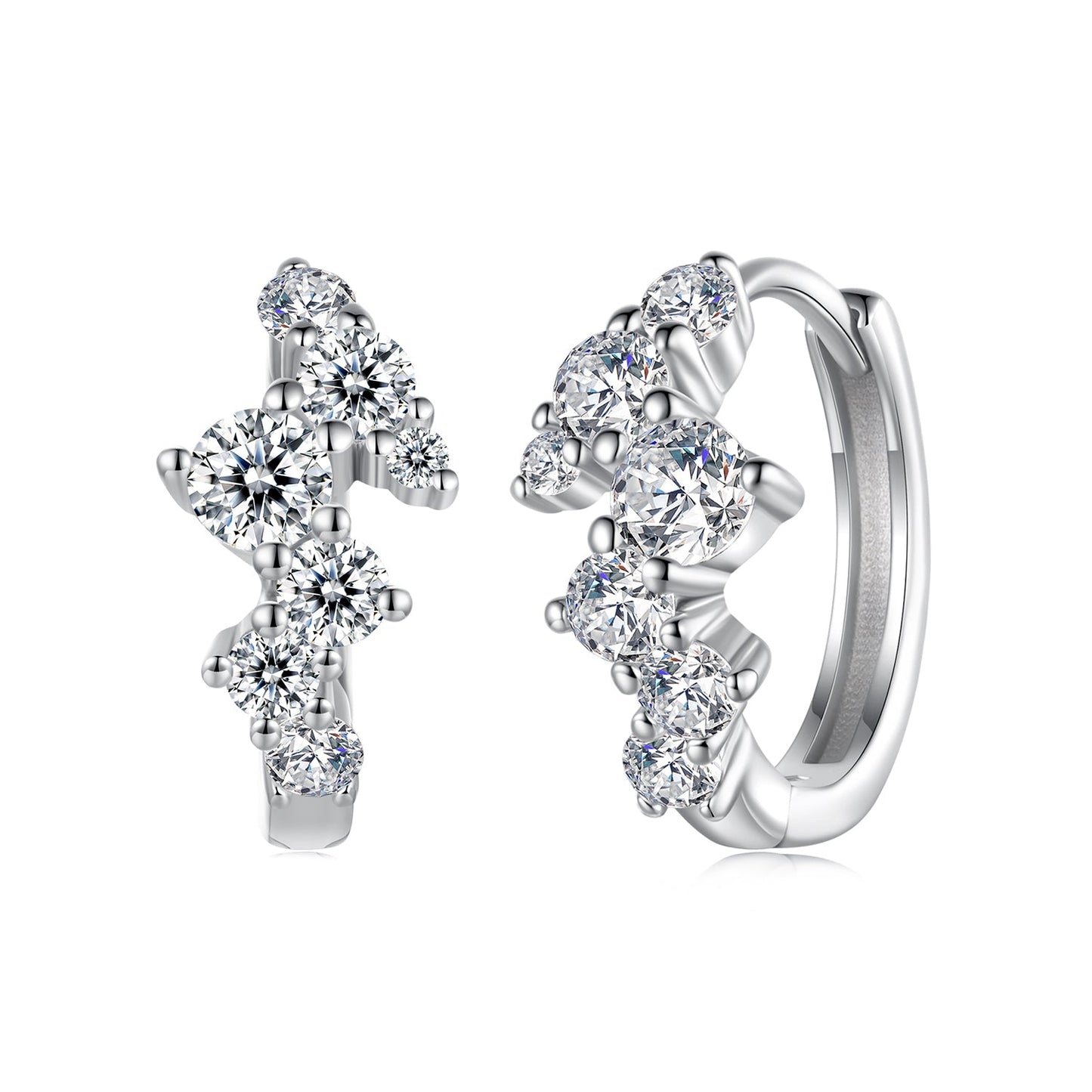 925 Sterling Silver Earrings with CZ White Gold Plating