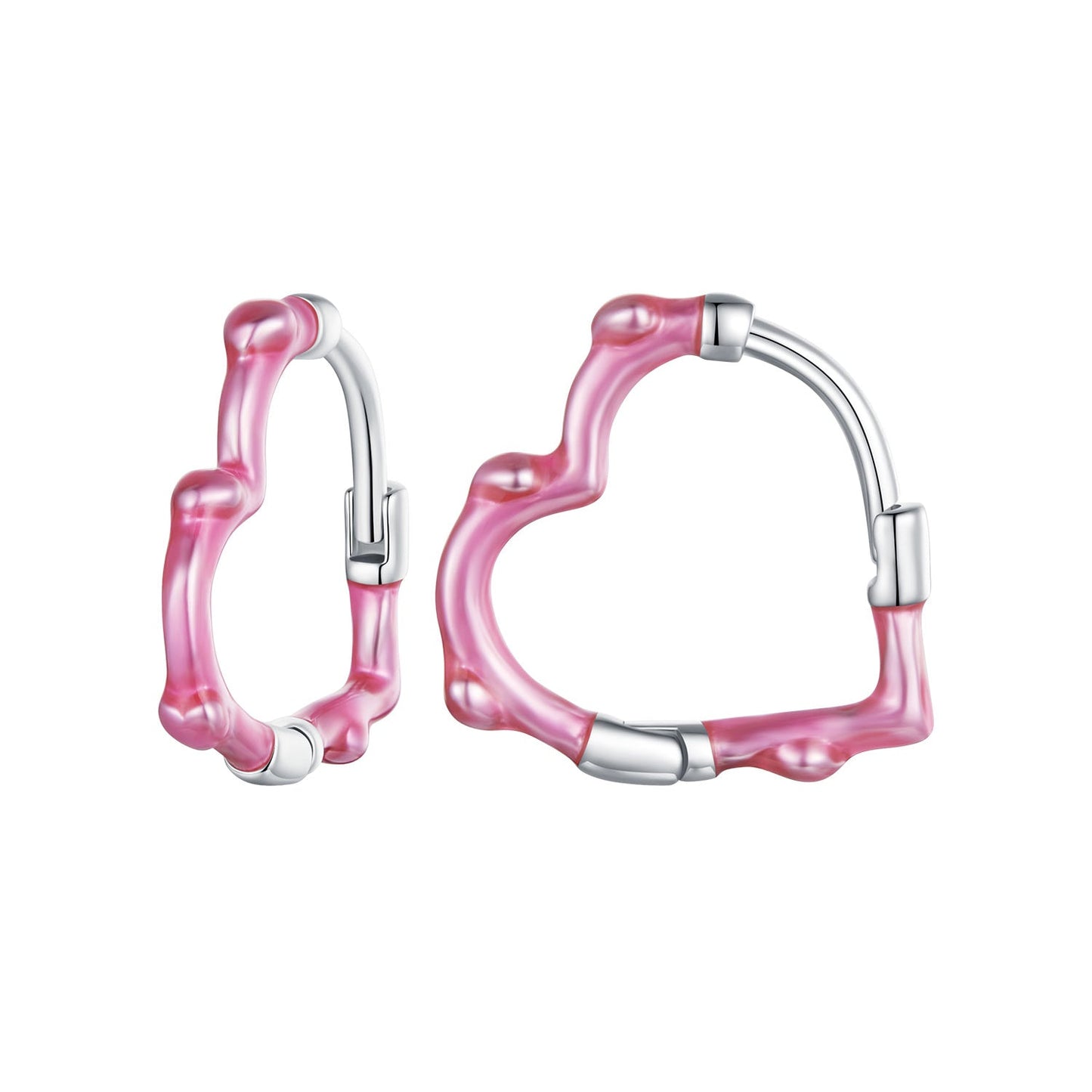 S925 Sterling Silver Enamel Platinum Plated Earrings 13*2mm for Women