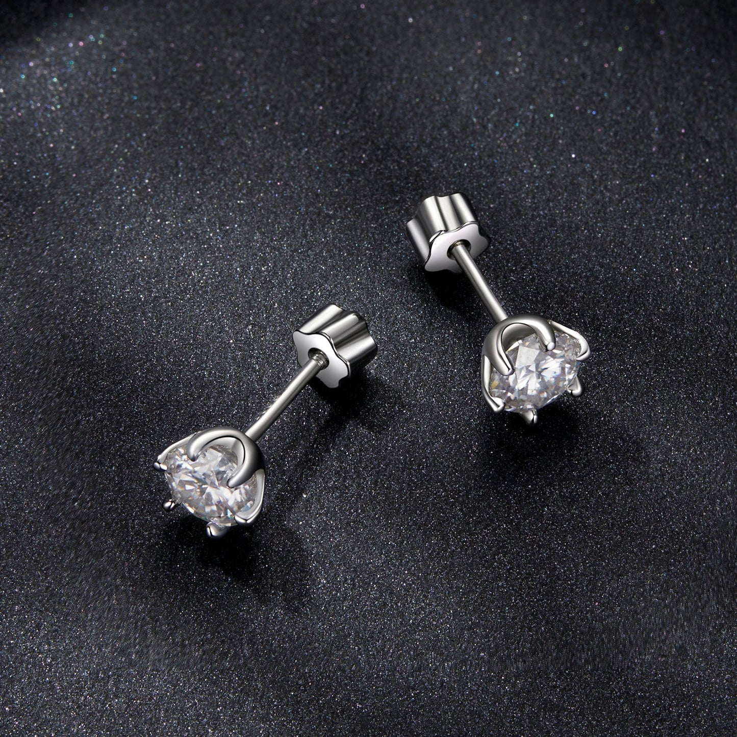 925 Sterling Silver 0.5 Carat Moissanite Earrings for Women