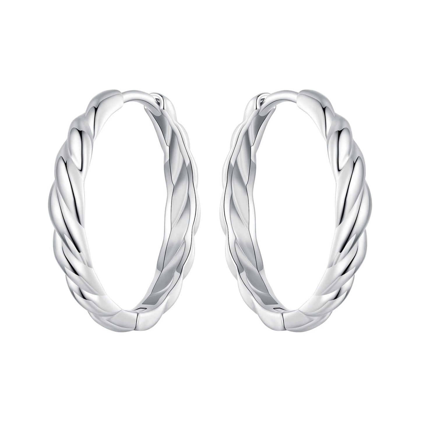925 Sterling Silver Plated White Gold Earrings for Women - Size 11*3mm