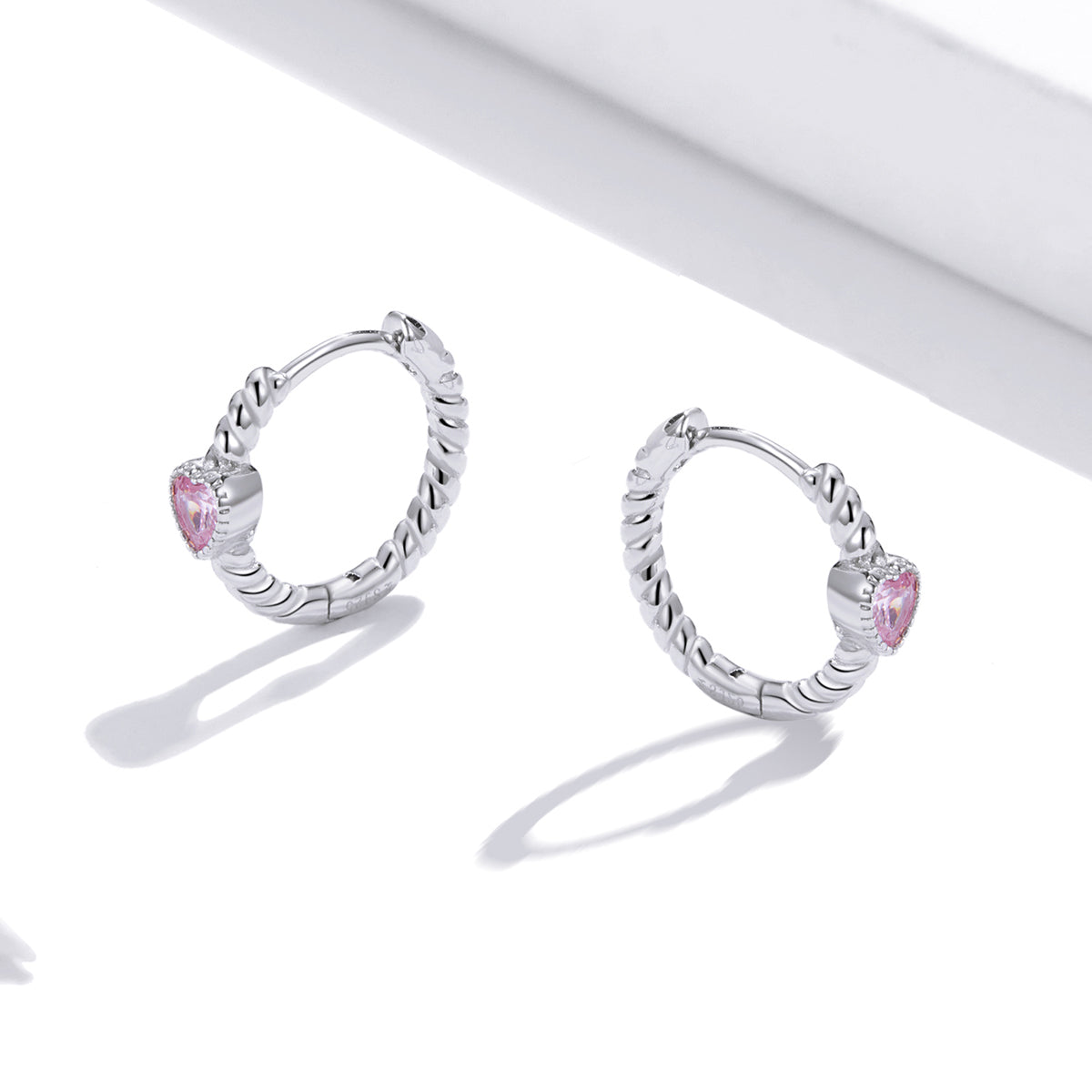 925 Sterling Silver CZ Earrings with Pavé Setting 1.3cm for Women