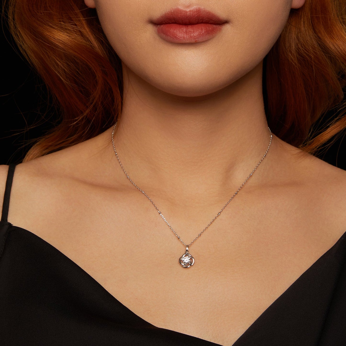 925 Sterling Silver 0.5 Carat Moissanite Necklace with White Gold Plating for Women