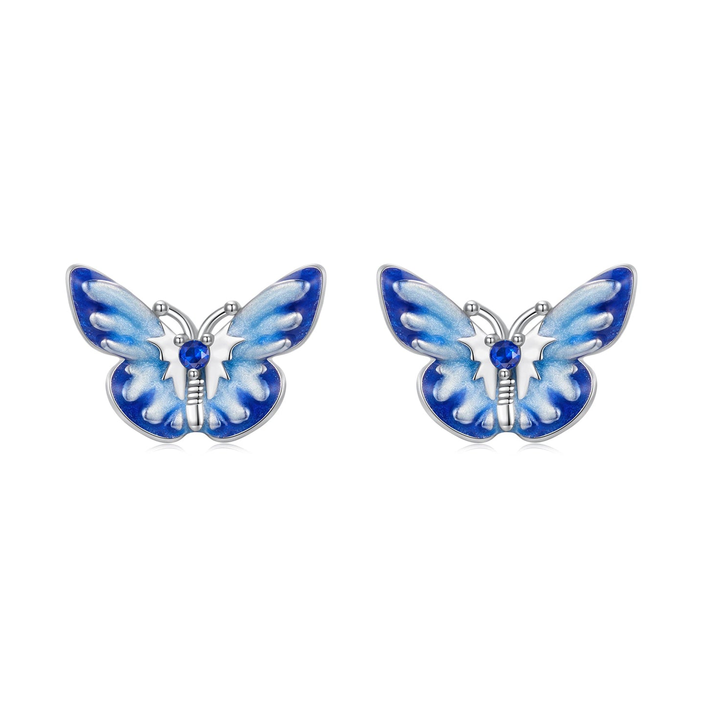 925 Sterling Silver Enamel Pavé Cz Earrings for Women