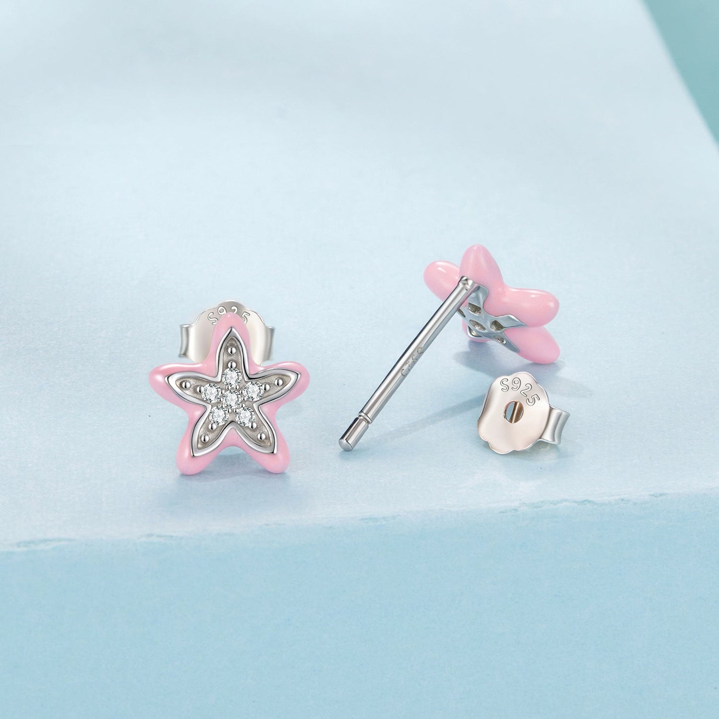 925 Sterling Silver Enamel CZ Earrings for Women