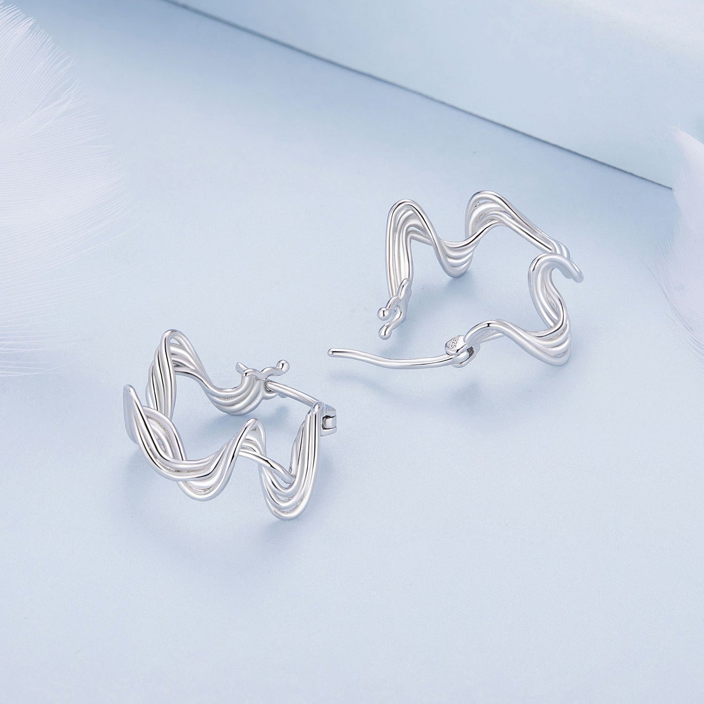 925 Sterling Silver Earrings 18mm x 10mm for Women