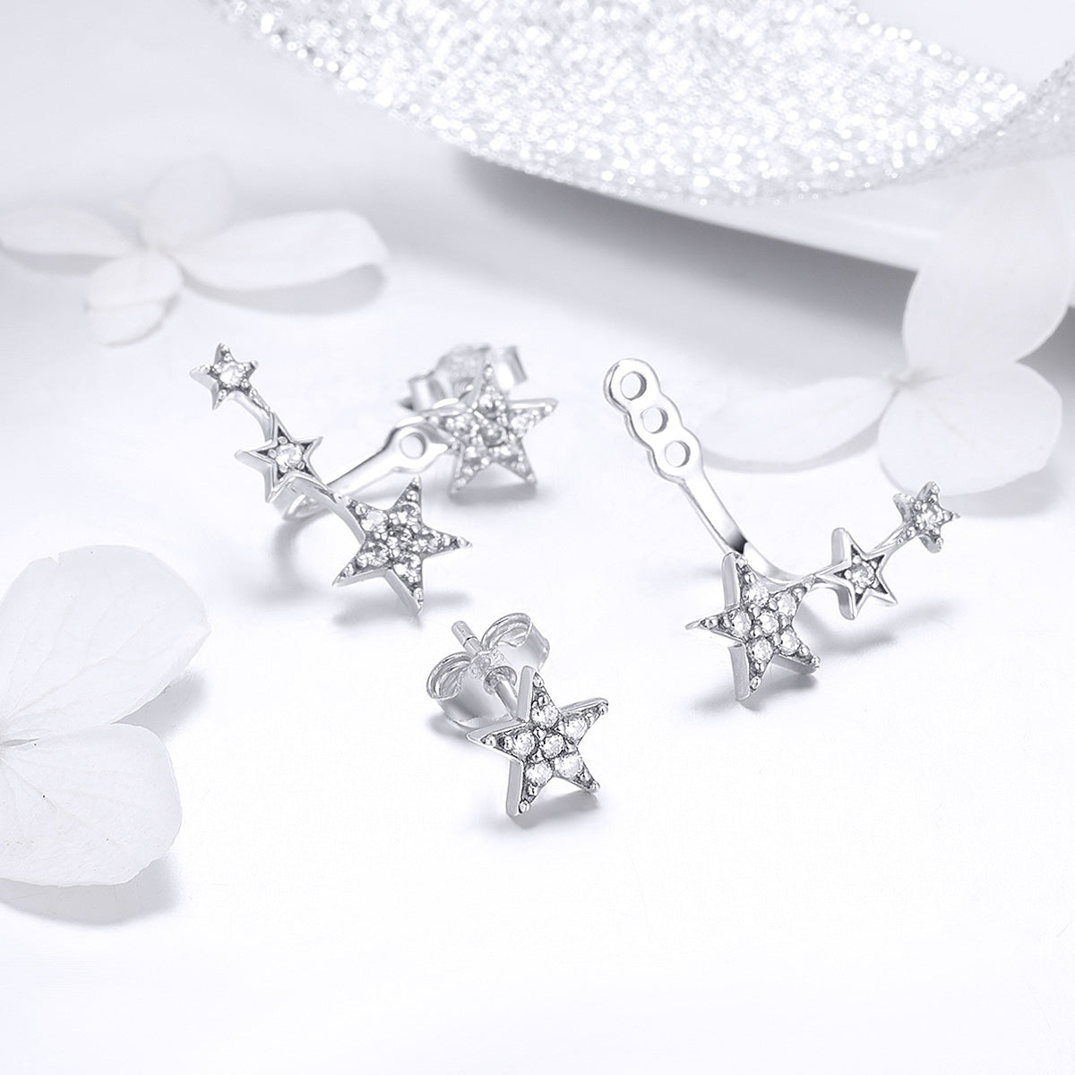 925 Sterling Silver Pavé Setting Earrings for Women