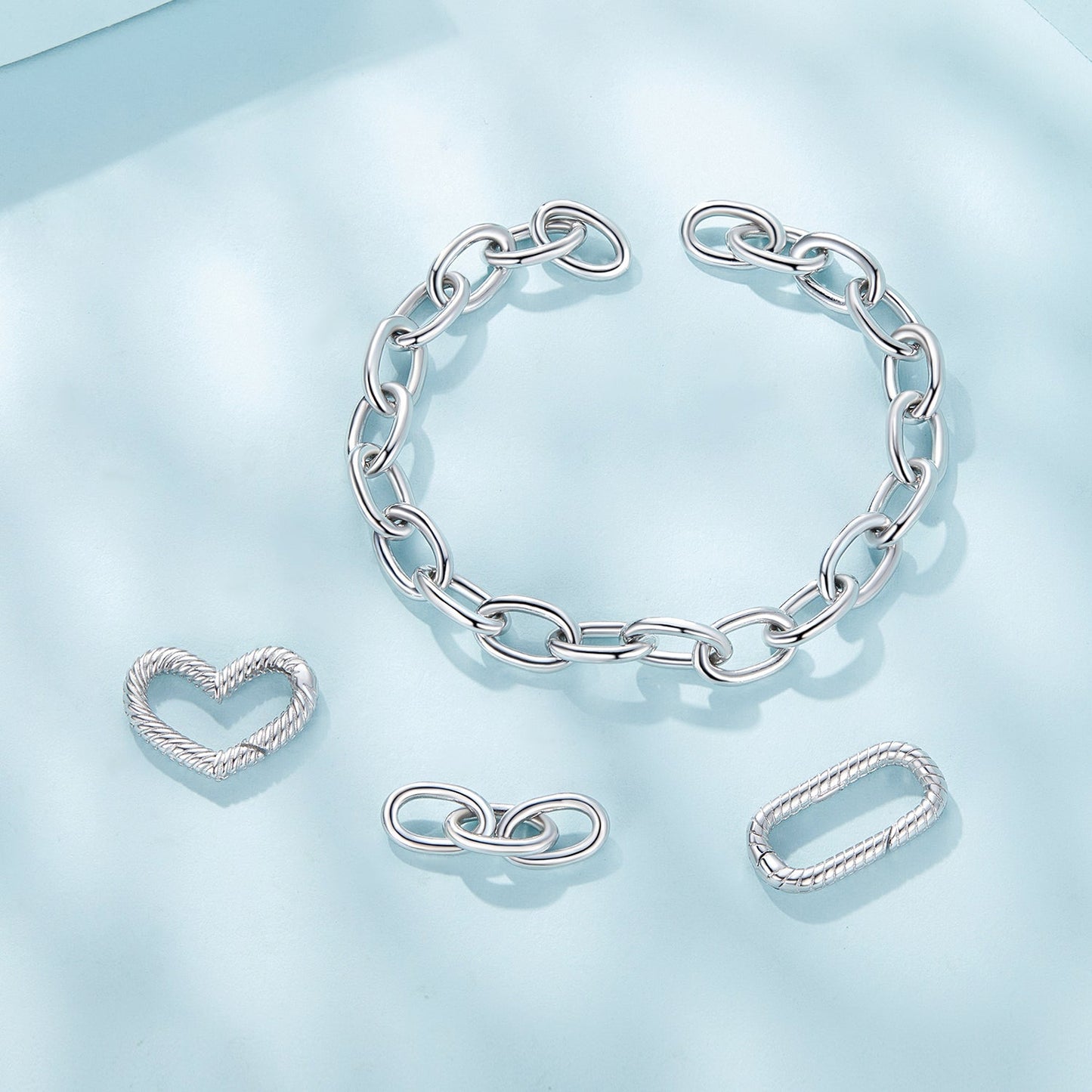 925 Sterling Silver Plated 190mm Bracelet for Women