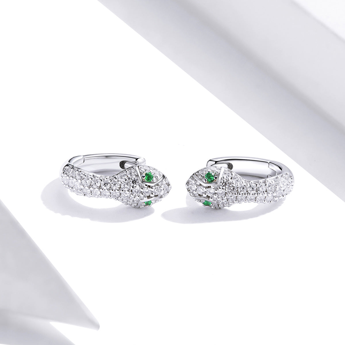 925 Sterling Silver Earrings with Plated Platinum and CZ for Women