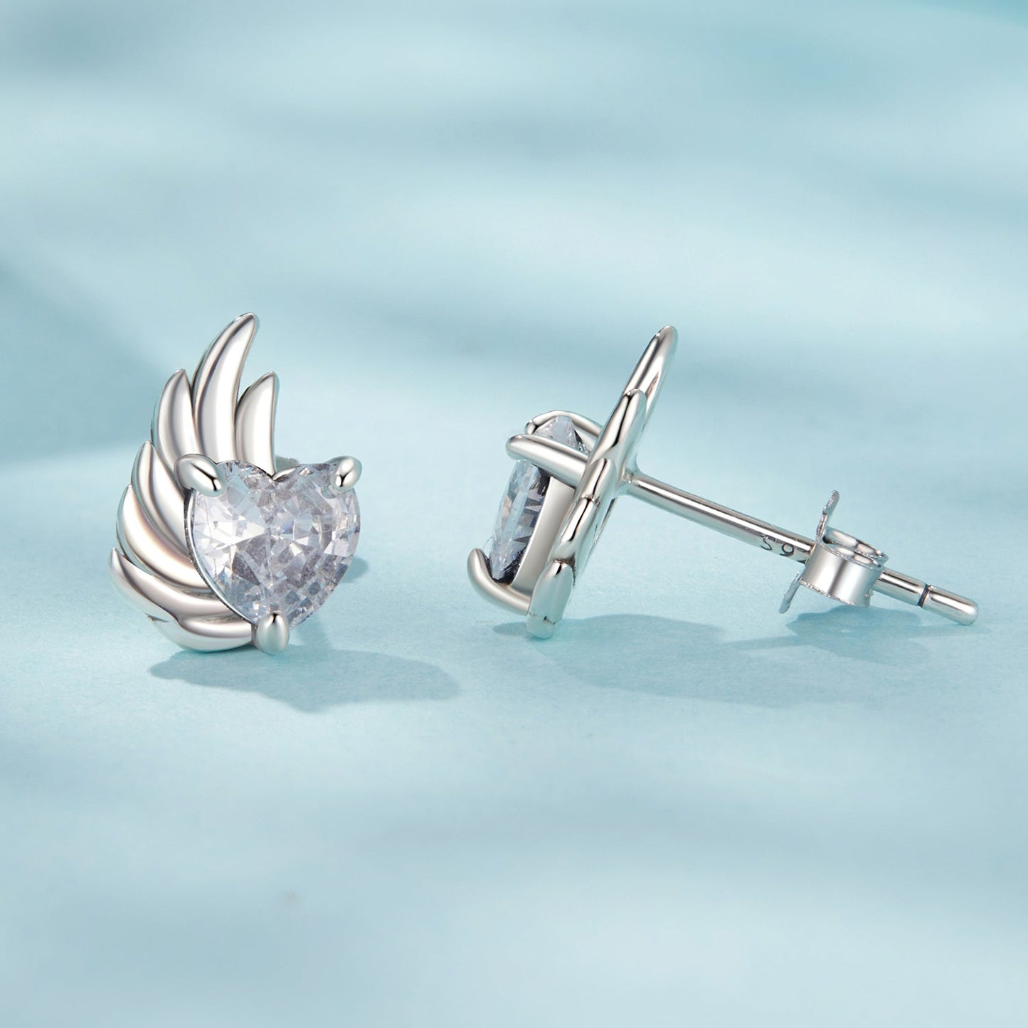 925 Sterling Silver Earrings with Pavé Setting CZ in Oxidized Silver - 1.0*0.7cm