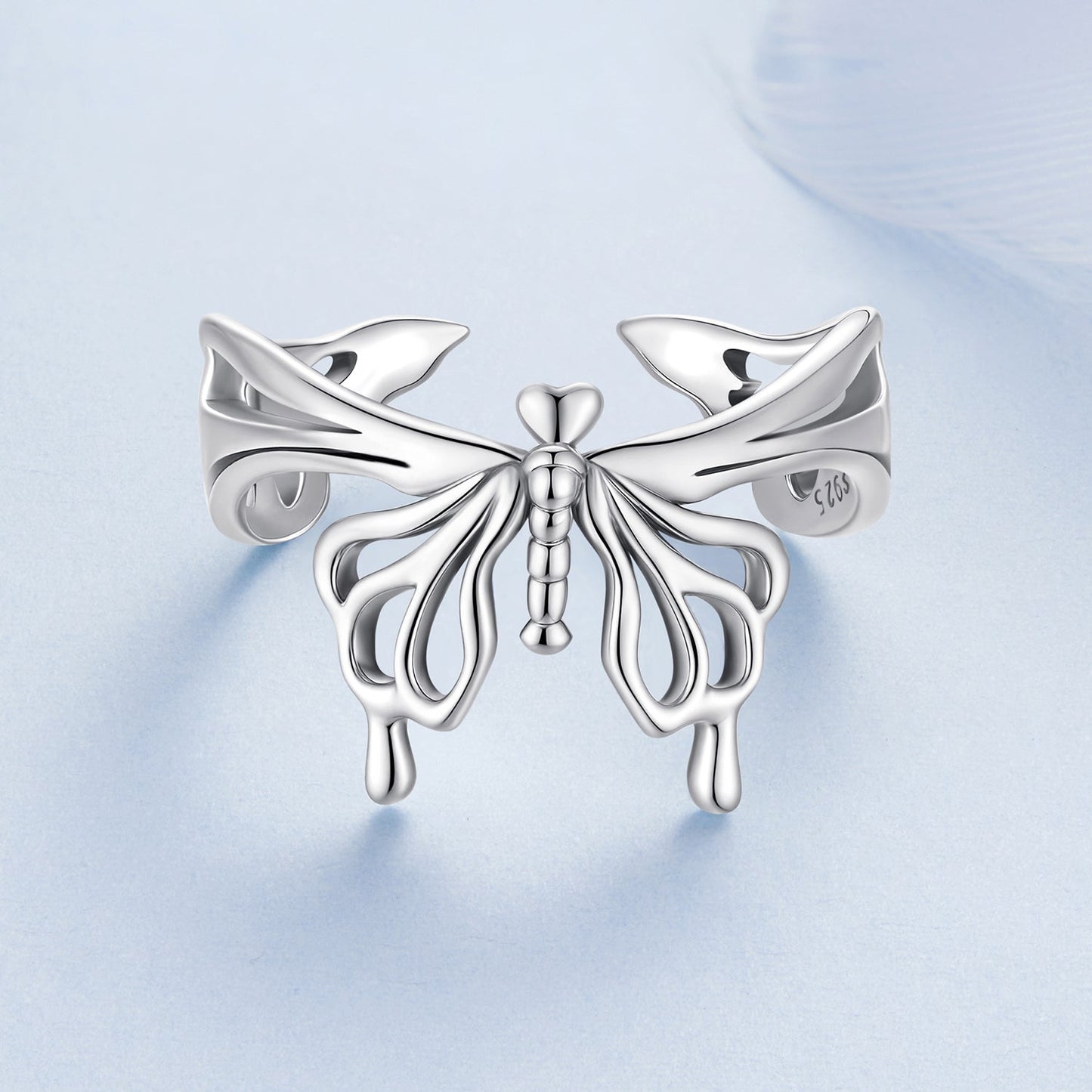 925 Sterling Silver Oxidized Silver 0.2-1.3 cm Adjustable Ring