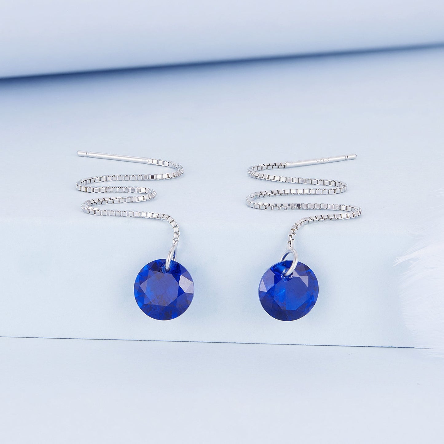 925 Sterling Silver Earrings with 0.8cm Main Stone and CZ for Women