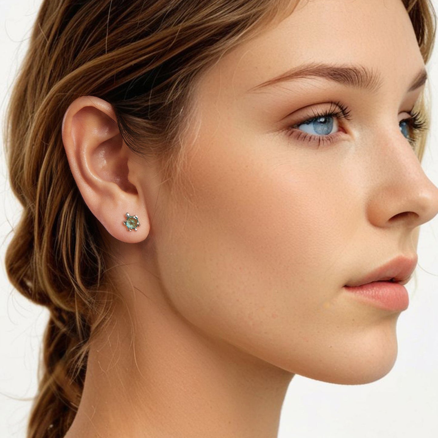 925 Sterling Silver Earrings with Transparent Glass and Oxidized Finish for Women