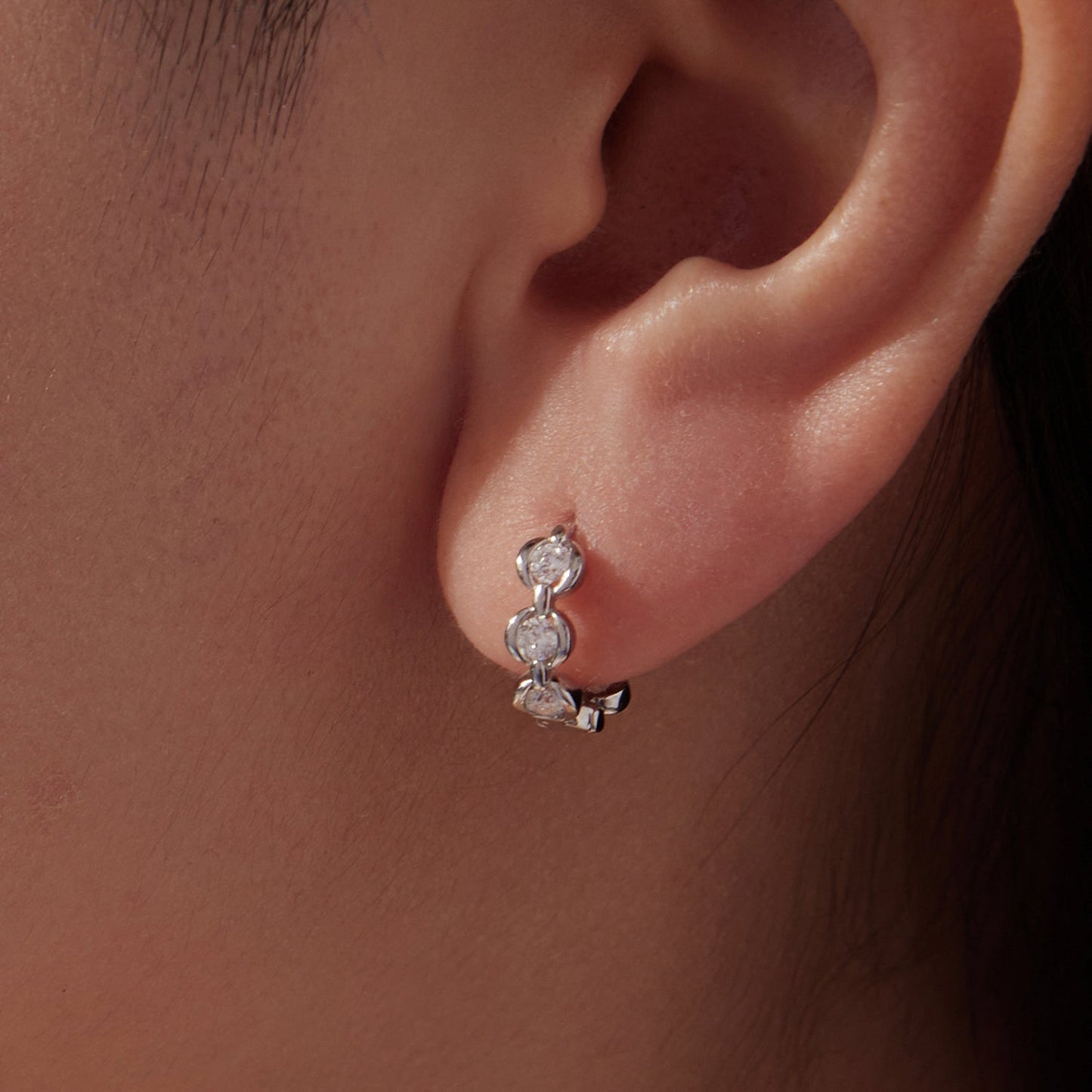 925 Sterling Silver 0.25 Carat Moissanite Hoop Earrings for Women