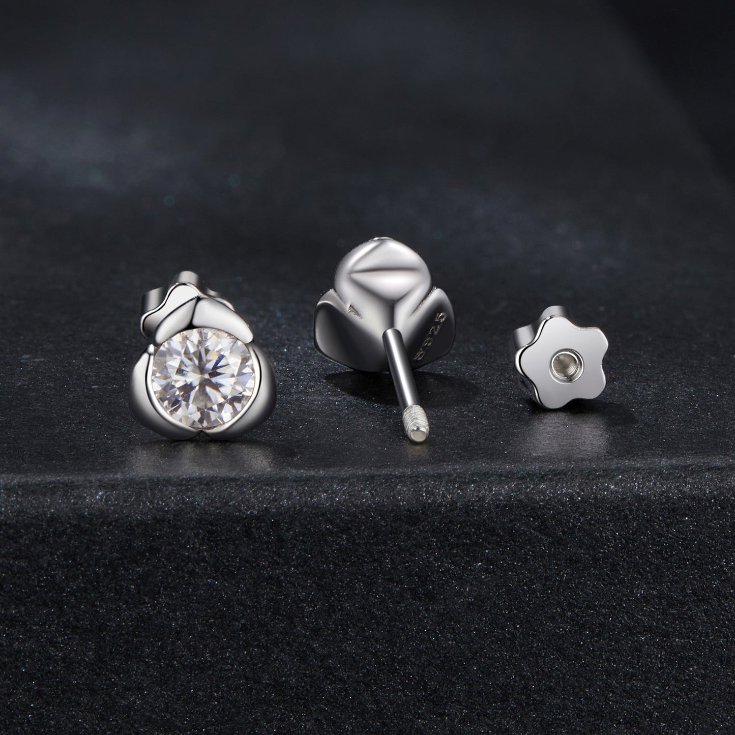 925 Sterling Silver 0.3 Carat Moissanite Earrings for Women