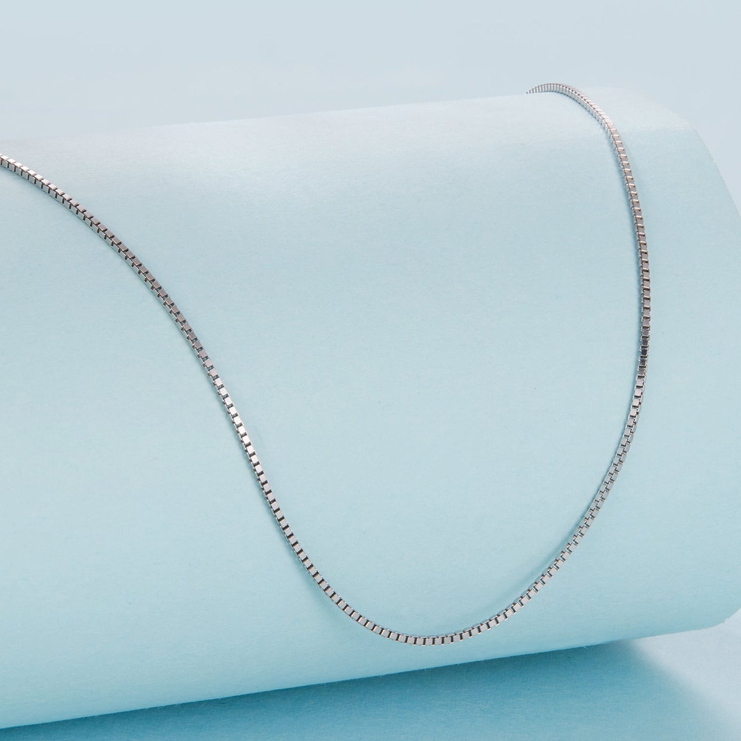 925 Sterling Silver + Plated White Gold Necklace 40cm for Women