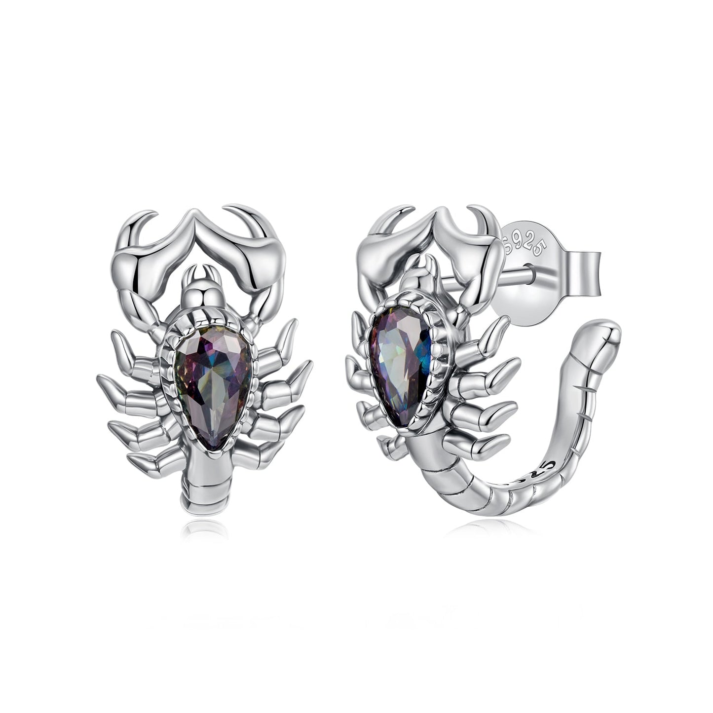 925 Sterling Silver Oxidized Earrings with Pavé CZ for Women