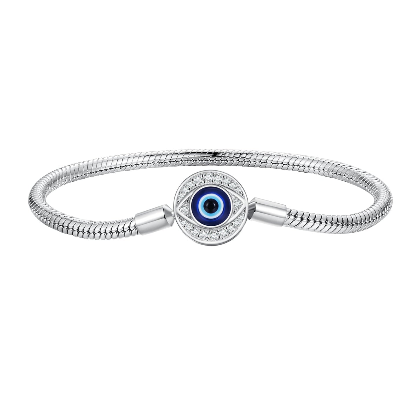 925 Sterling Silver Bracelet with CZ & Resin, Size 17.0