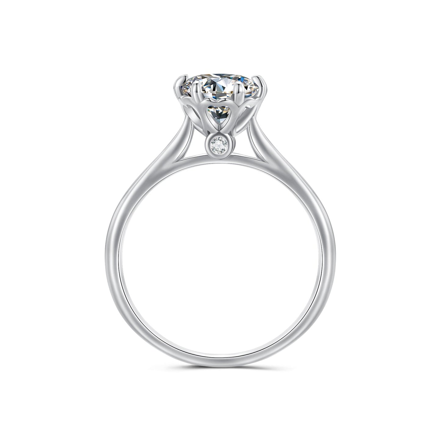 925 Sterling Silver Moissanite 1 Carat Ring Size 6 for Women