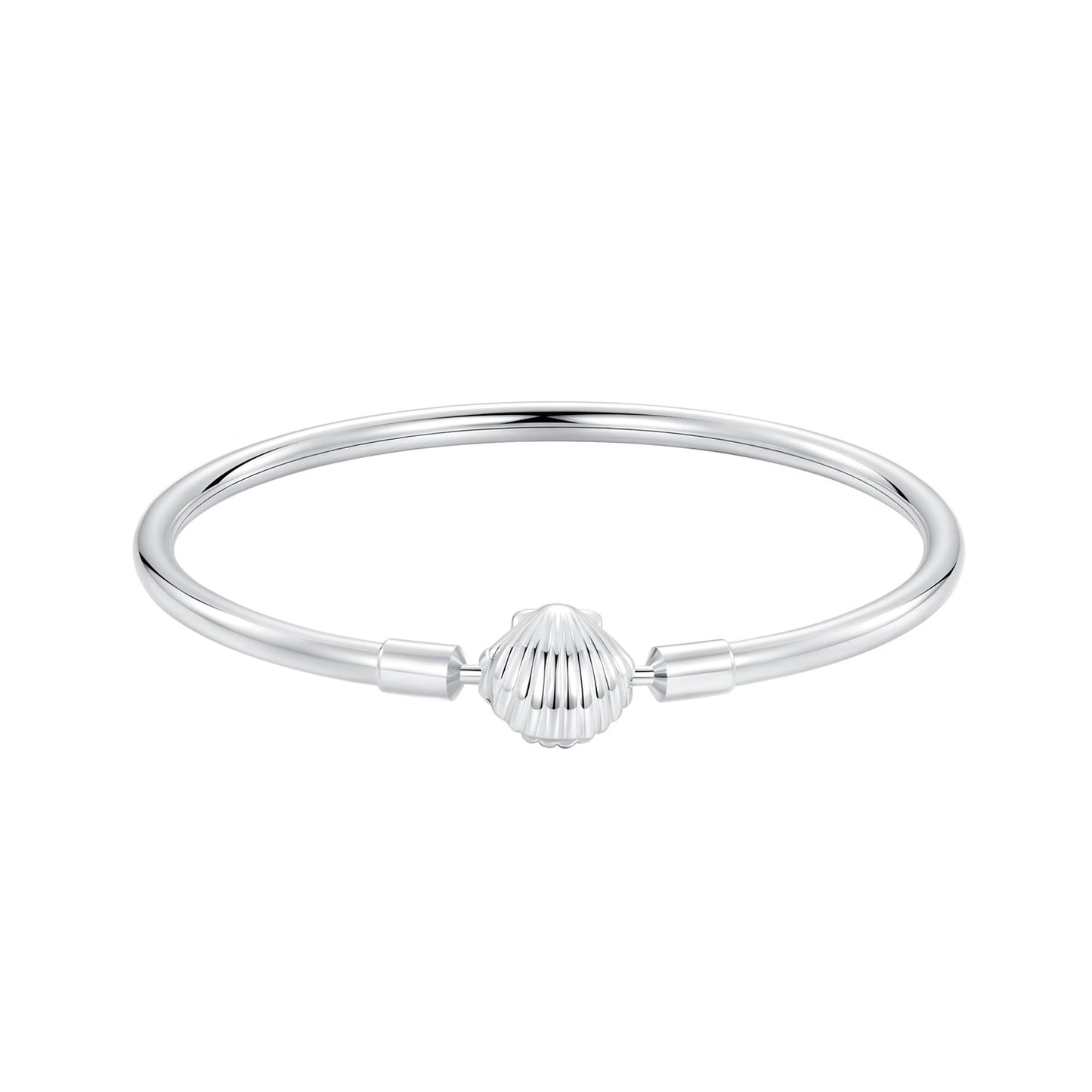 925 Sterling Silver White Gold Plated Bracelet 17.0 cm Inner Diameter 55mm for Women
