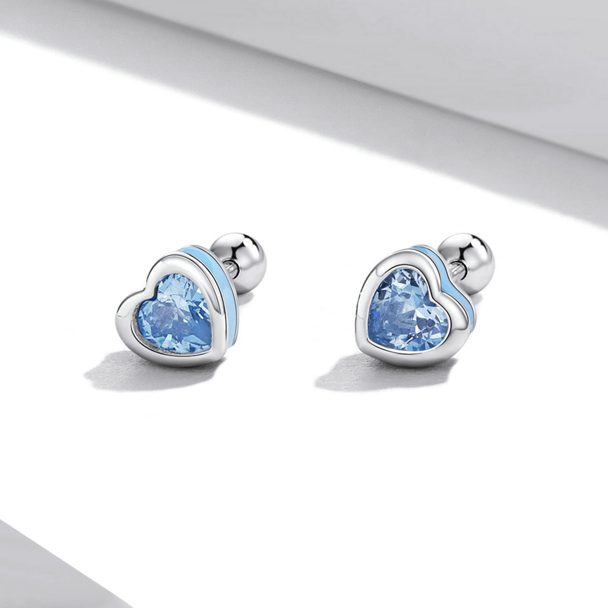 925 Sterling Silver Earrings with Pavé Setting and Enamel for Women