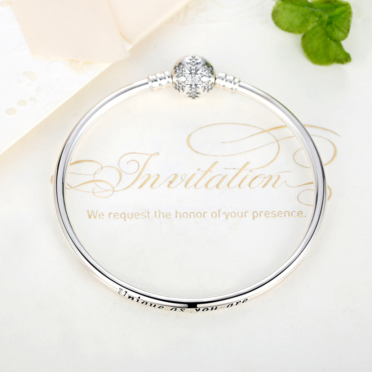 925 Sterling Silver 5.8CM Diameter and 0.3CM Thick Bracelet for Women