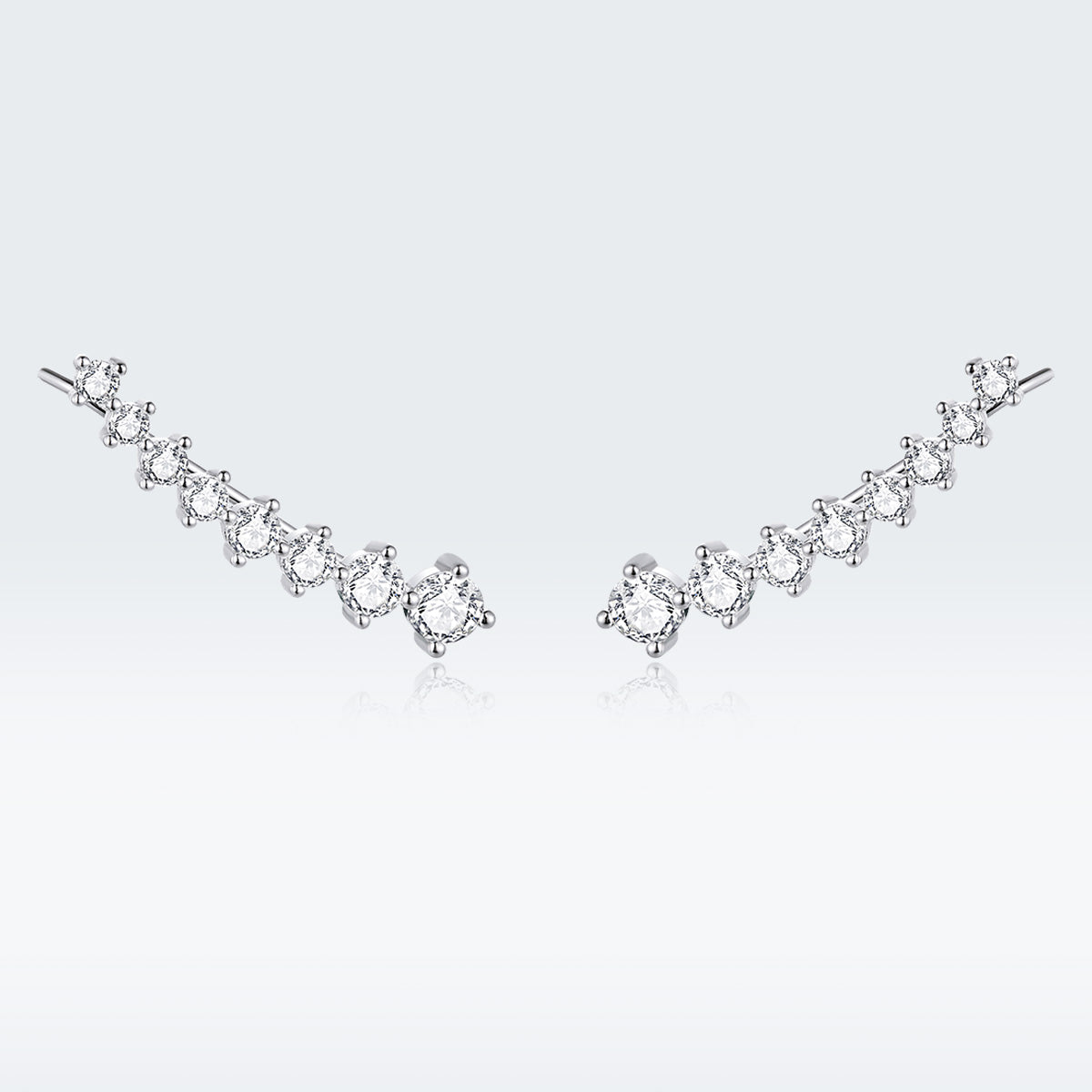 925 Sterling Silver Earrings with Pavé Setting CZ - 2.9*0.7cm
